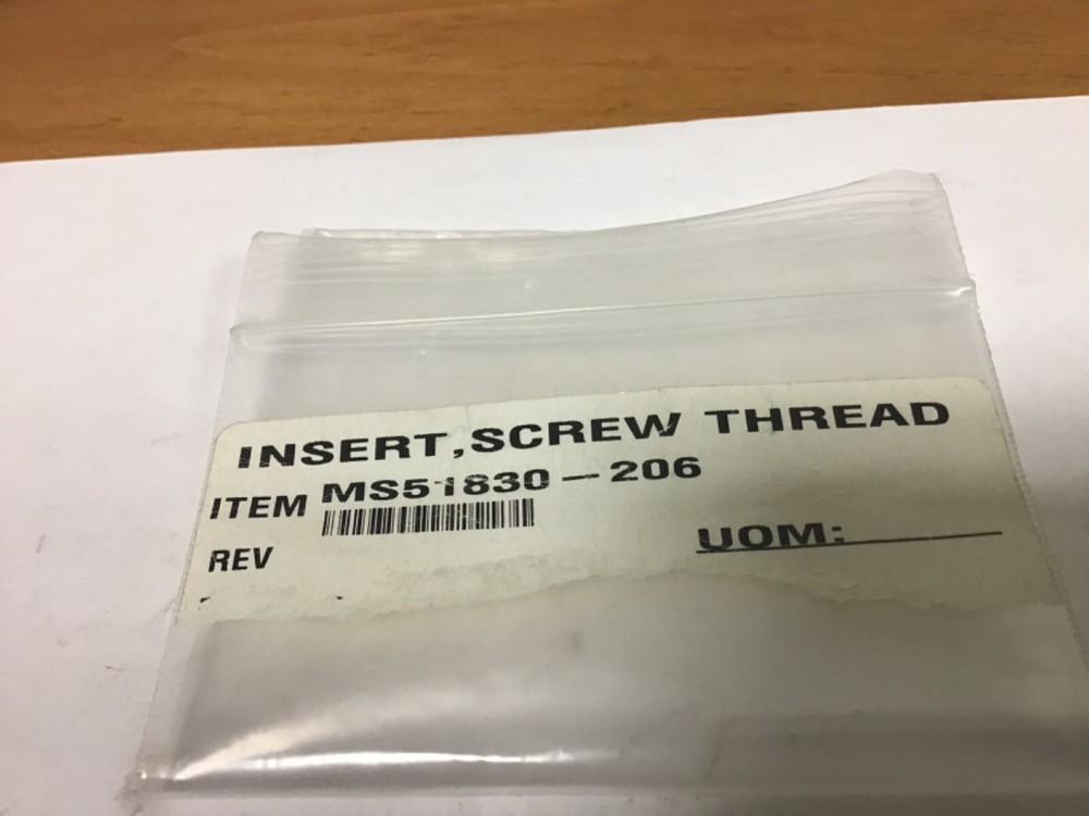 New Qty (4) MS51830-206 Threaded Inserts, 1/2-20 Internal Threads X 5/8" Long