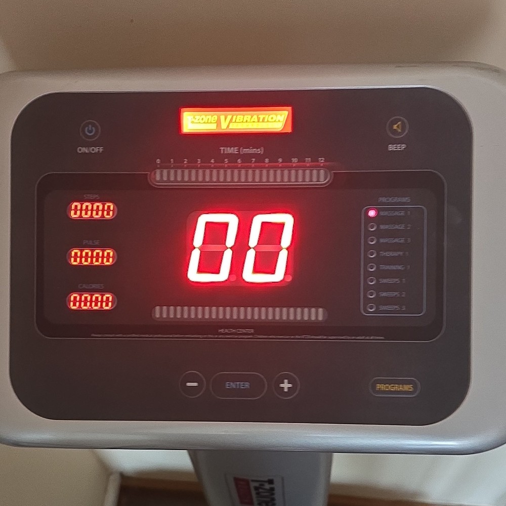 T-Zone Oscillating Vibration Platform Silver Black 7 Programs Steps Massage