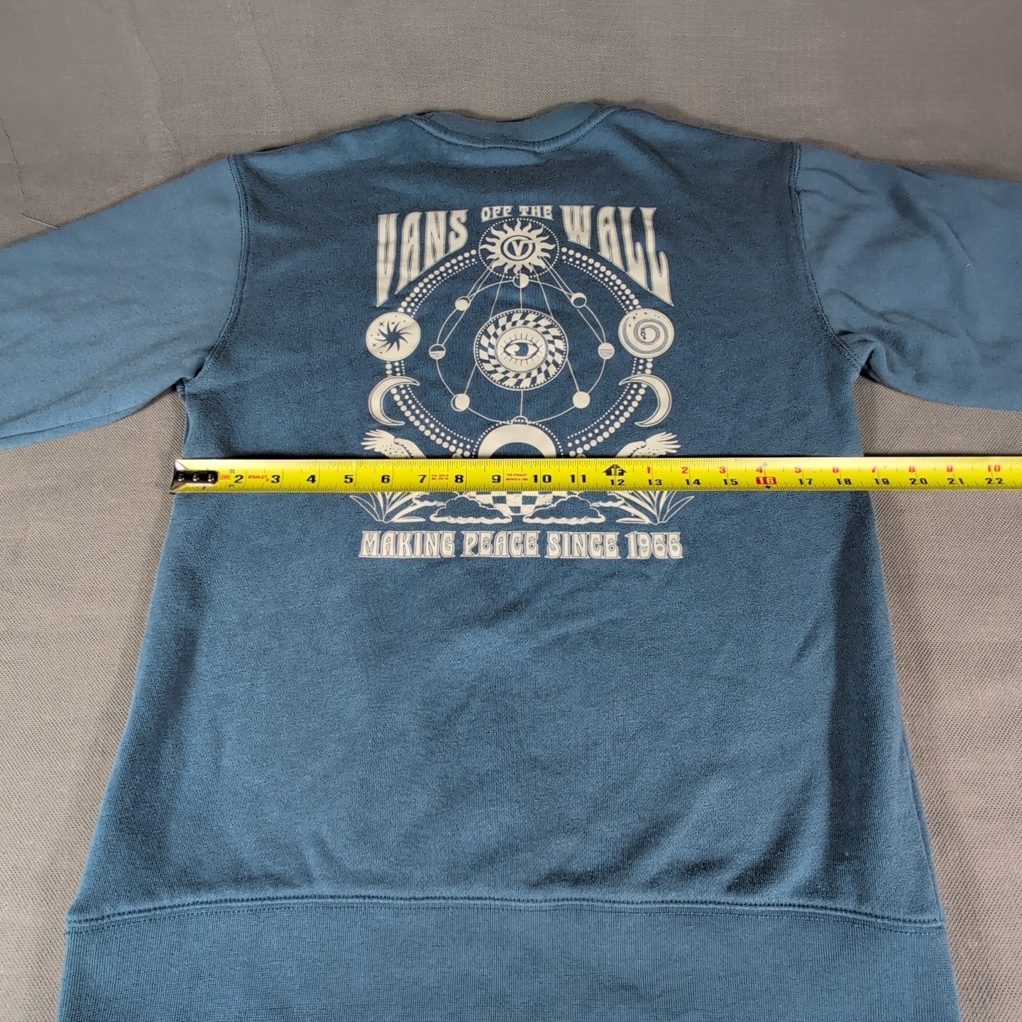 Vans Off The Wall Crew Neck Sweater Baby Blue Unisex - Small