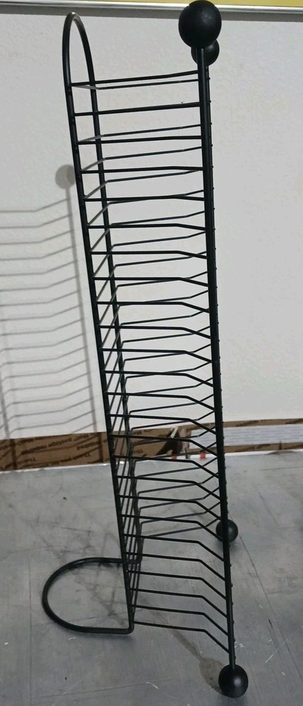 Black Metal 24 DVD Tower Storage