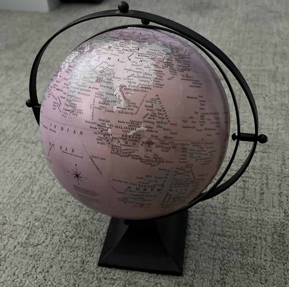 Pink Table Top World Globe