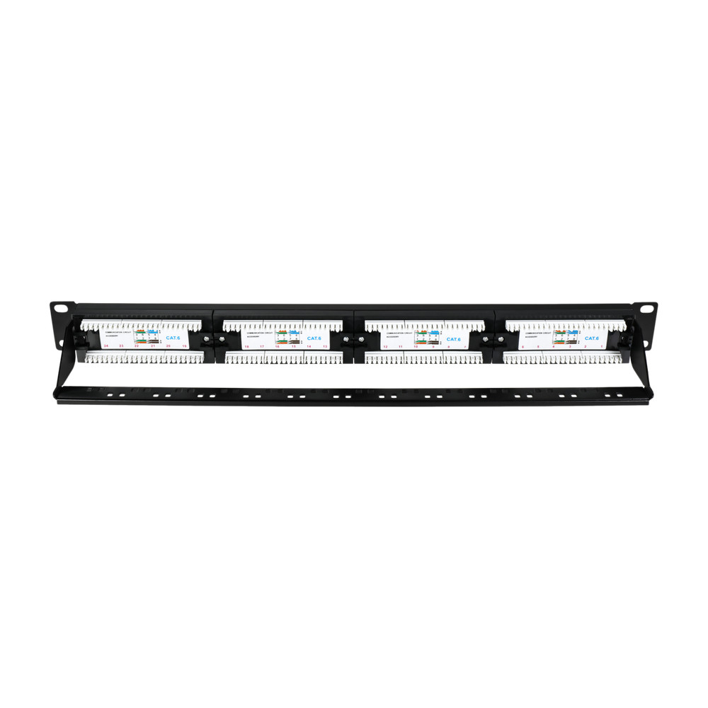 Cat6 24 Port Patch Panel Rack Mount - W/wire Management