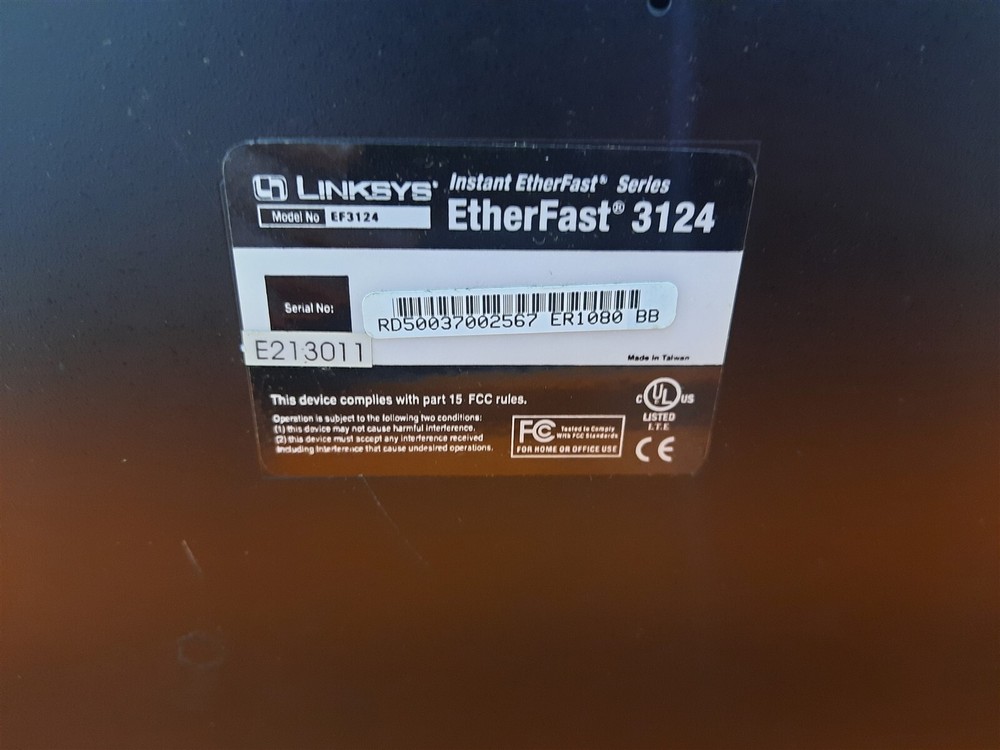 ⭐️⭐️⭐️⭐️⭐️ Linksys EtherFast (EF3124) 24-Ports Rack 10/100 Ethernet Network