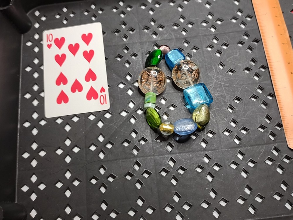 Heavy Multicolor Glass Bead Stretch Bracelet