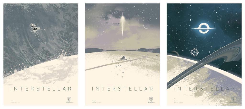 SET of 3 INTERSTELLAR - 12"x16" Original Promo Movie Poster 2014 AMC IMAX MINT