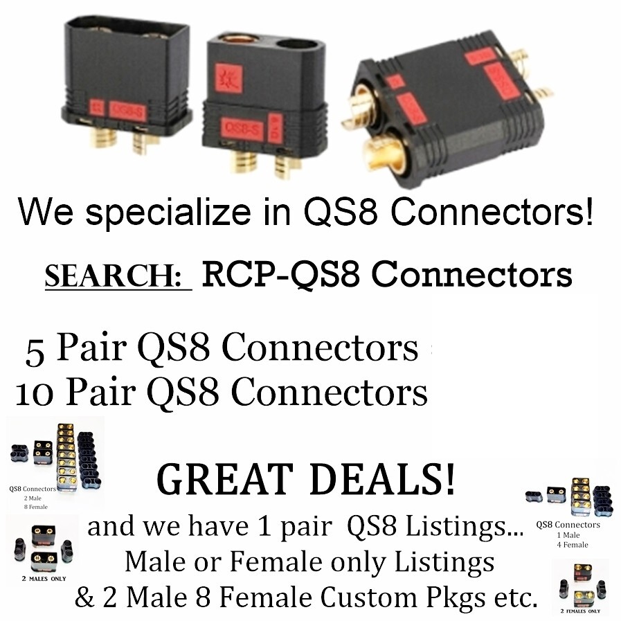 RCP XT90 Series Plug No Wire Doubles Battery Voltage
