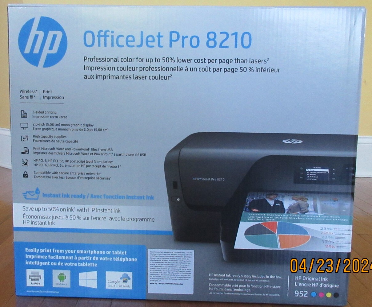 HP OfficeJet Pro 8210 Wireless Color Printer, Instant Ink ready ( D9L64A#B1H)
