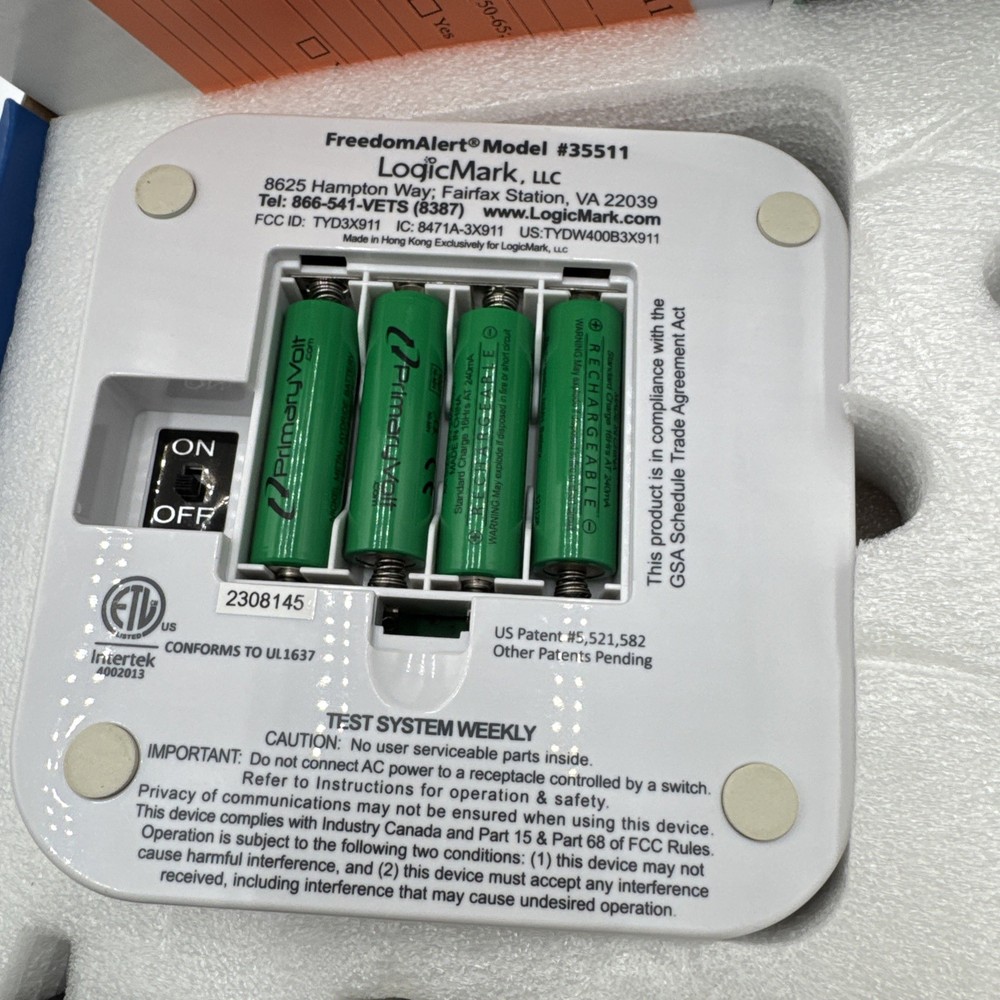 LogicMark 35511 Freedom Alert Emergency System - Open Box - Used
