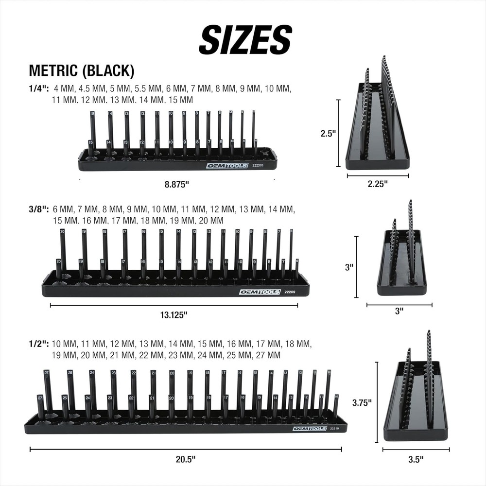 Space-Saving Socket Holder Set, Toolbox Essential