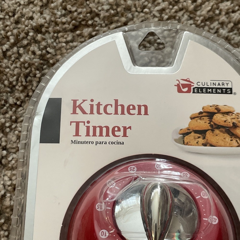60 Minute Kitchen Timer by Culinary Elements Red NEW