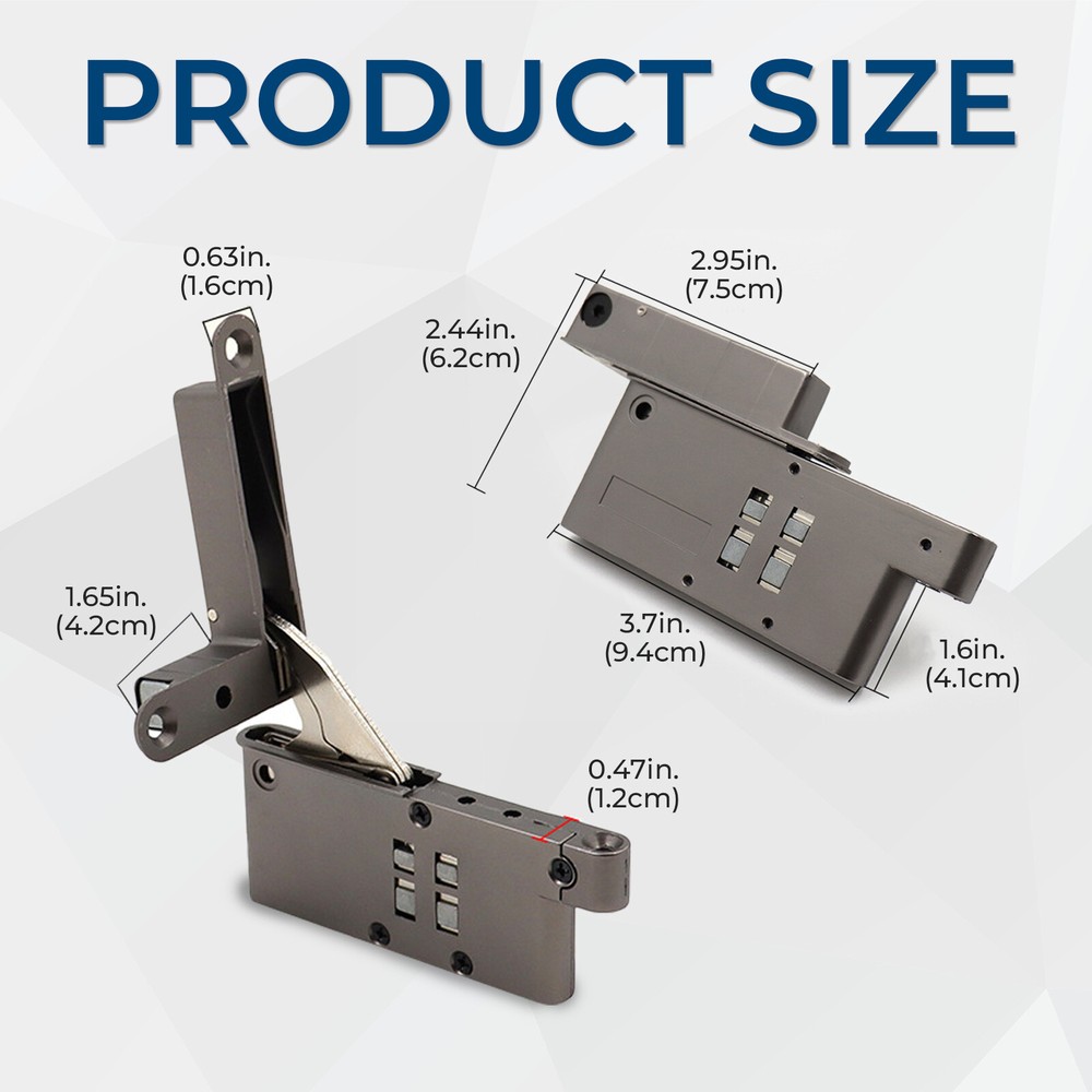 2× Hidden Door Pivot Hinges 105° Degree Rotation 3 Dimensional Adjustable Hinges