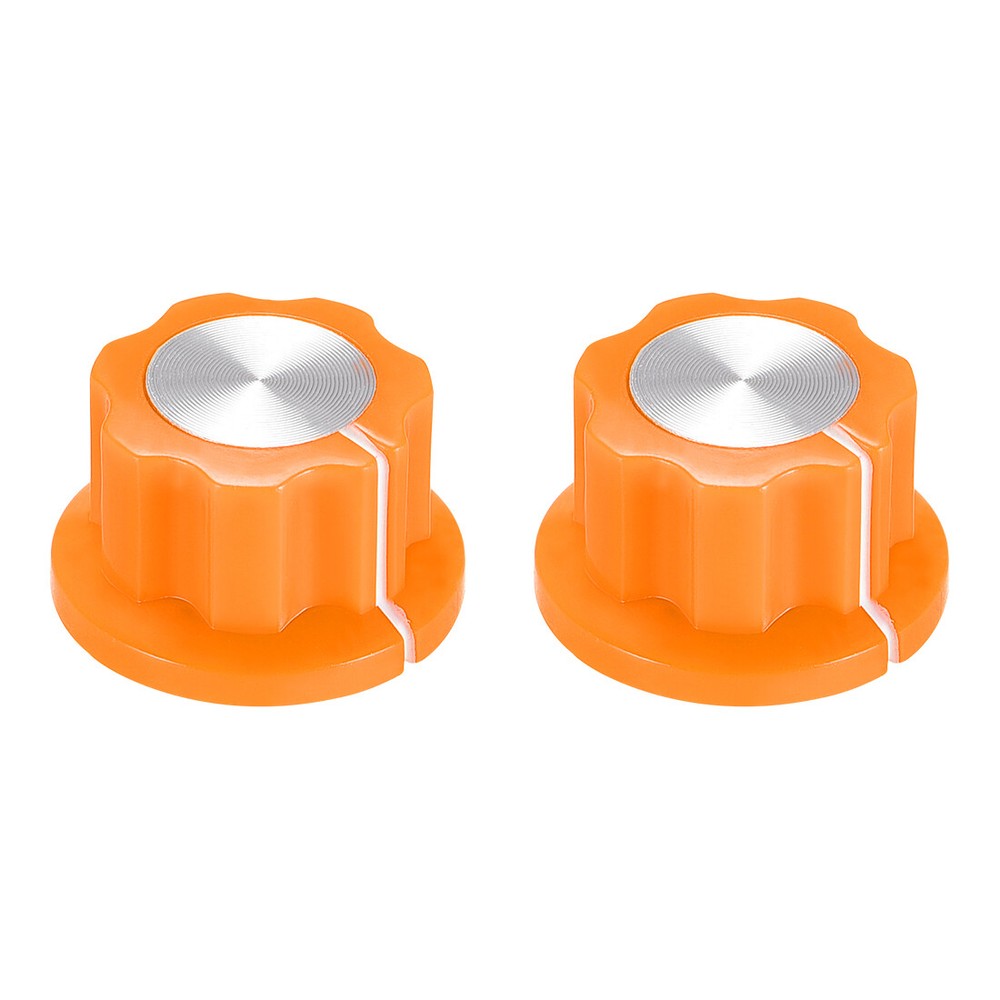 2pcs 6.4mm Shaft Hole Potentiometer Rotary Knobs Effect Pedal Knobs Orange
