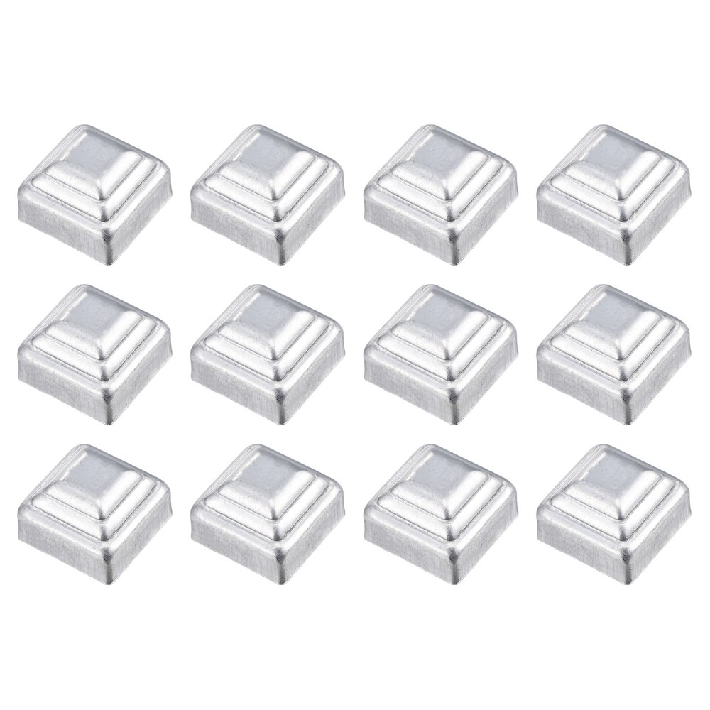 12Pcs Fence Post Cap, Galvanized Deck Post Caps Fit 1.2" x 1.2" Pipe, Silver