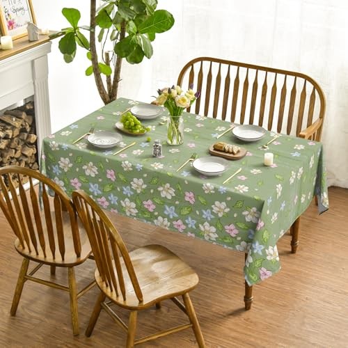 Spring Tablecloth 60×84 Inch Rectangular, Elegant 60" x 84" (Rectangle) Green