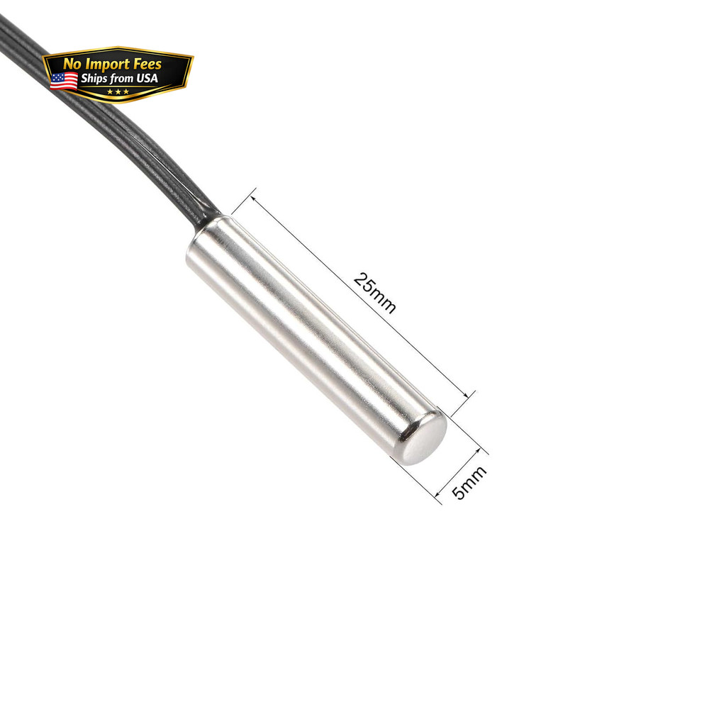 10K Temperature Sensor Probe, 3pcs 1 Meter Waterproof Temp Probe,...