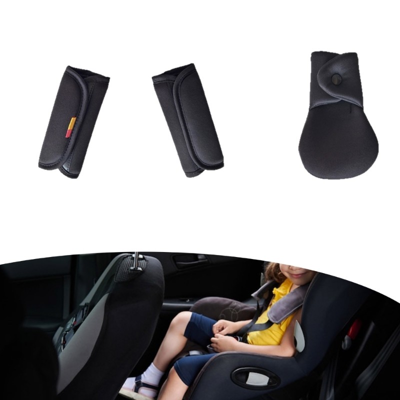 Infant Car Seat Protector Soft Shoulder Strap Pad Crotch Cushion for Strollers