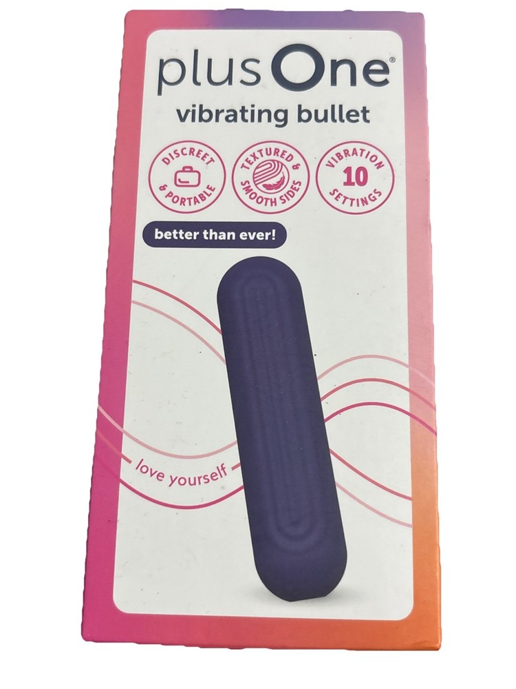 plusOne Vibrating Bullet Soft Touch Massager, 10 Vibration Settings, Waterproof