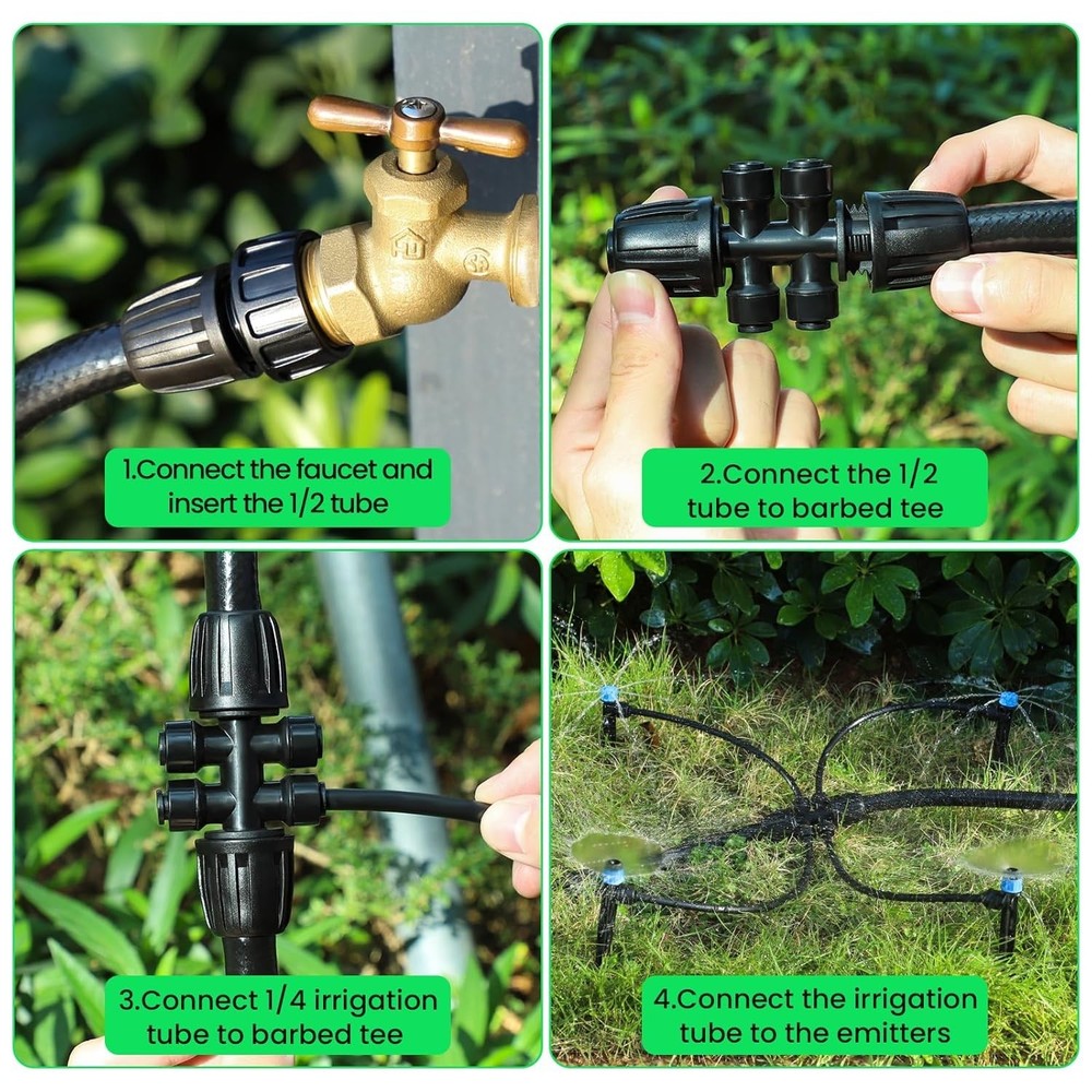 Drip Irrigation System,Quick Connector Garden Watering System Automatic Sprin...