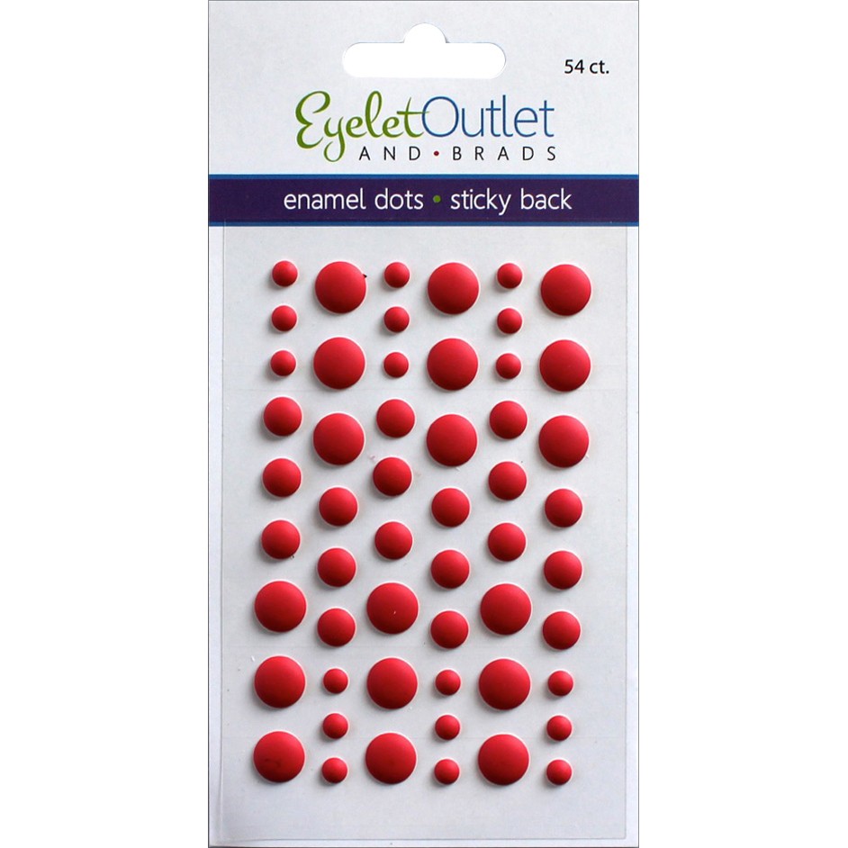 Eyelet Outlet Adhesive-Back Enamel Dots 54/Pkg Matte Red