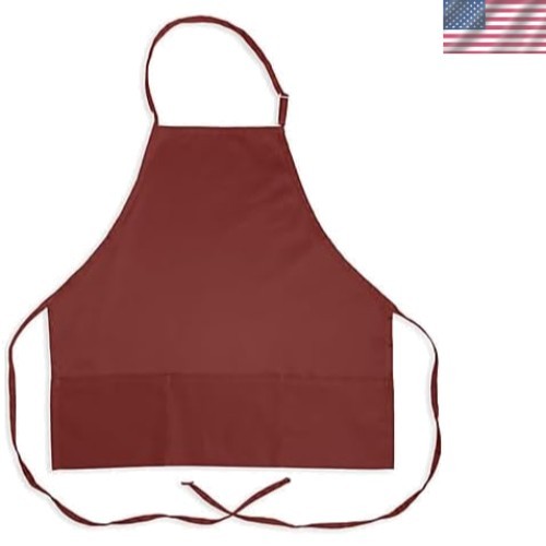 Versatile Burgundy Adjustable Apron Set - 3 Pockets for Cooking & Crafting