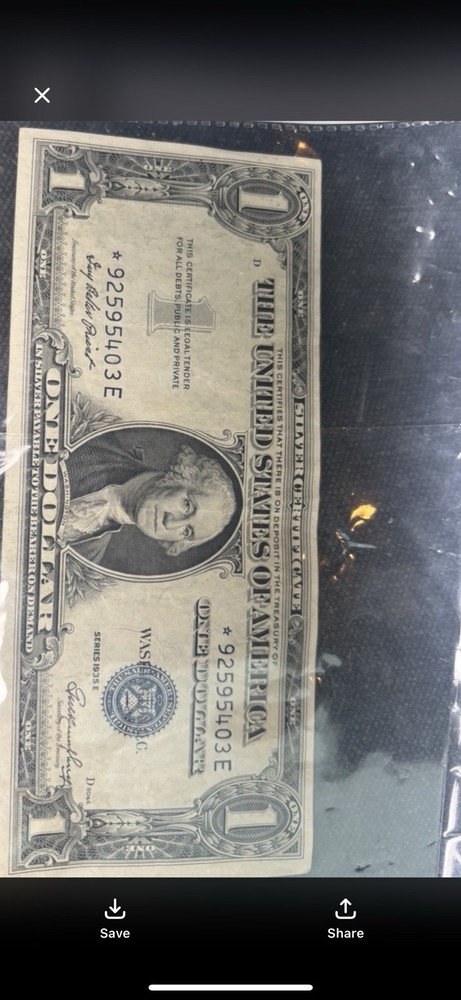 《ERROR Shift right》1 1935 E Silver Certificate Star note ！(Misaligned) XF！Rare！