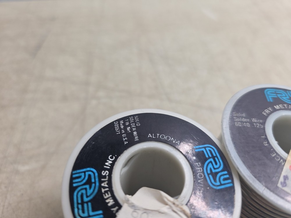 2-60/40 .125" Dia FRY Solid Solder Wire, 1-lb. Spools ish