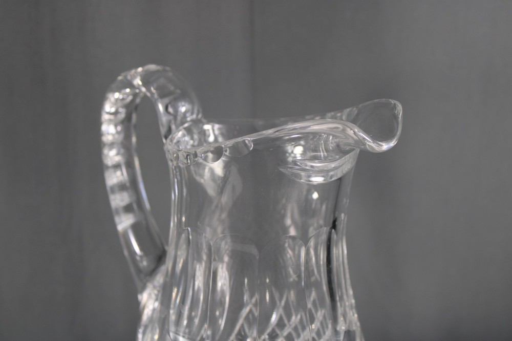 Unmarked Cut Crystal Tall Pitcher 10 1/4"