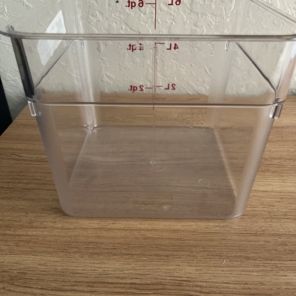Square Food Container 6-Quart Polycarbonate Clear NSF (only container) NEW