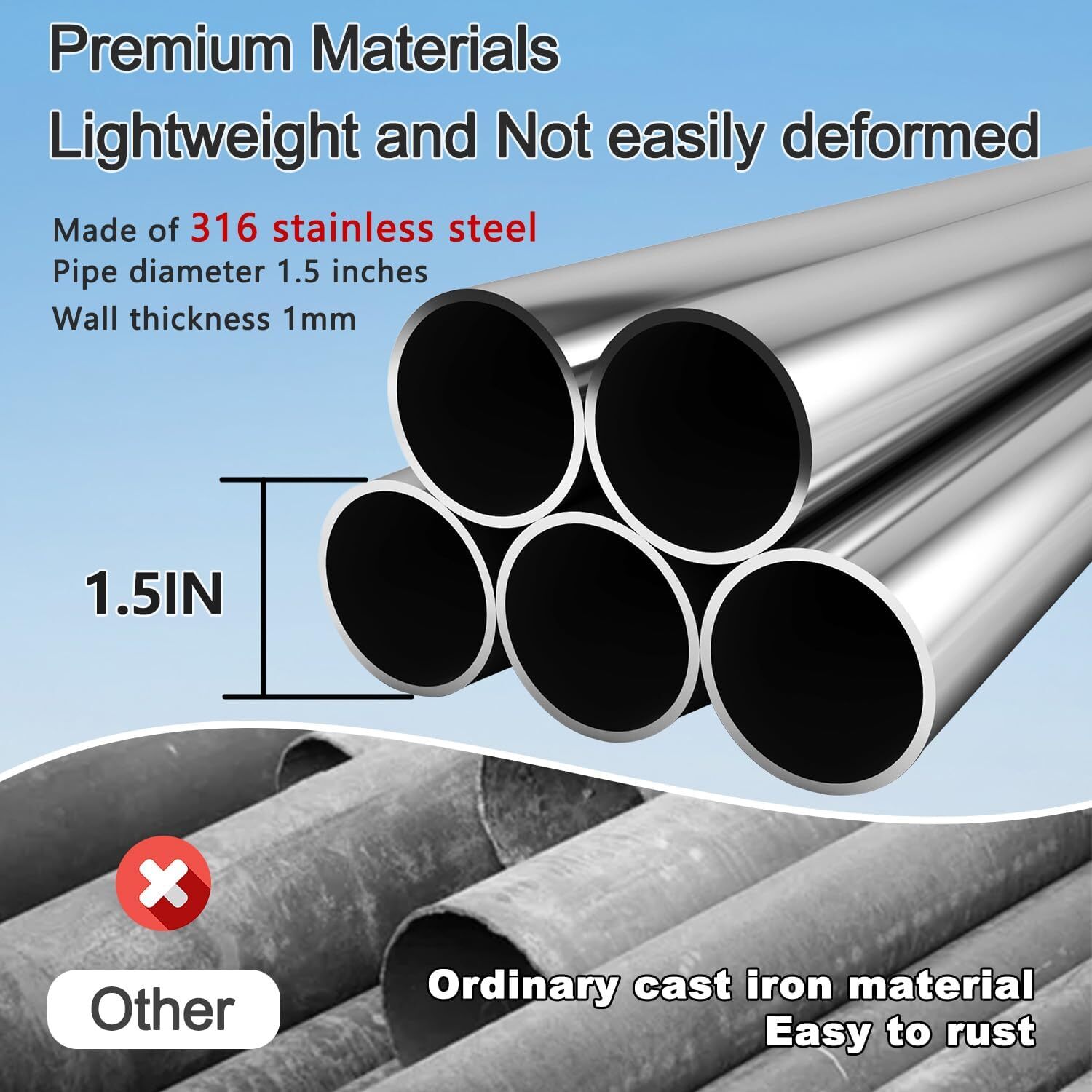 Starlink Ground Pole Mount Pole with No Dig Ground Anchor