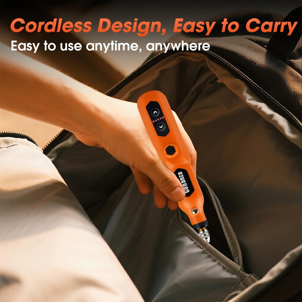 Mini Cordless Rotary Tool Kit with Case & 78 Pcs | 5-Speed Variable Speed, LE...