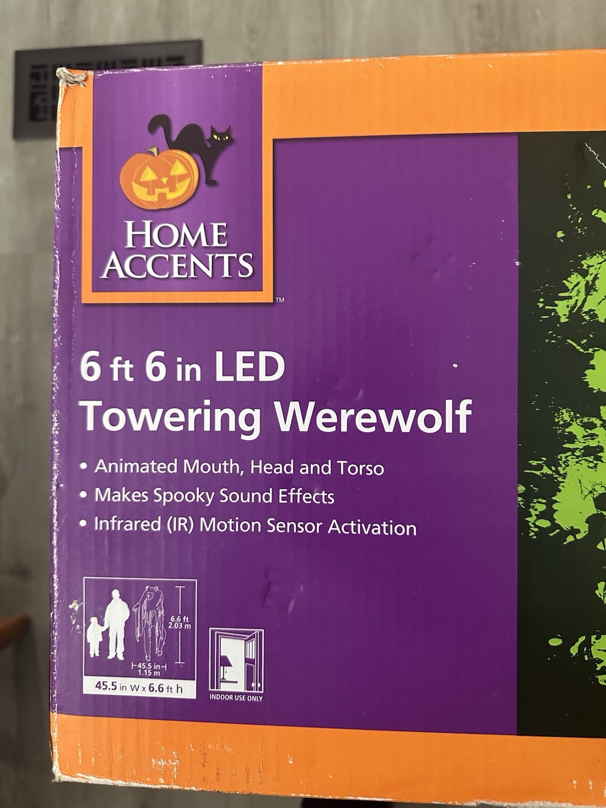 Home Accents 6’6” LED Towering Werewolf Halloween Horror Home Depot New Open Box
