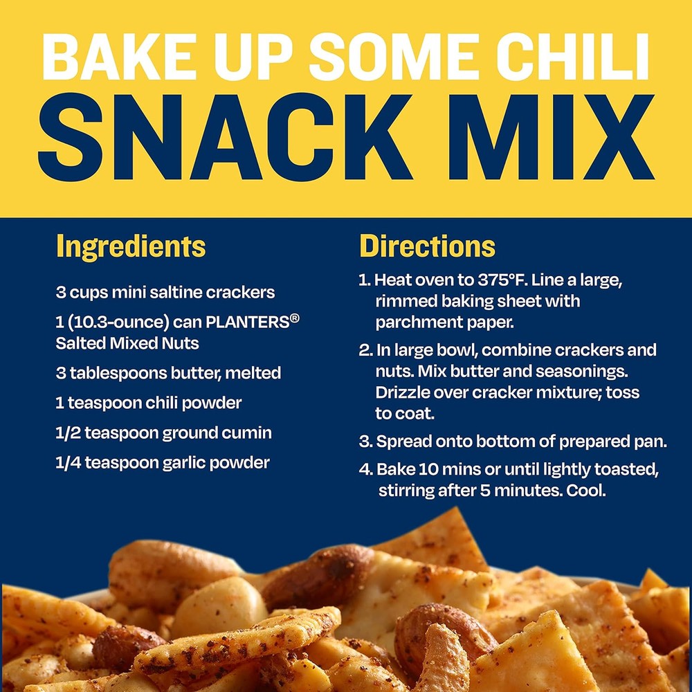 PLANTERS Salted Mixed Nuts, Party Snacks, Plant-Based Protein 10.3oz (2 Pack)