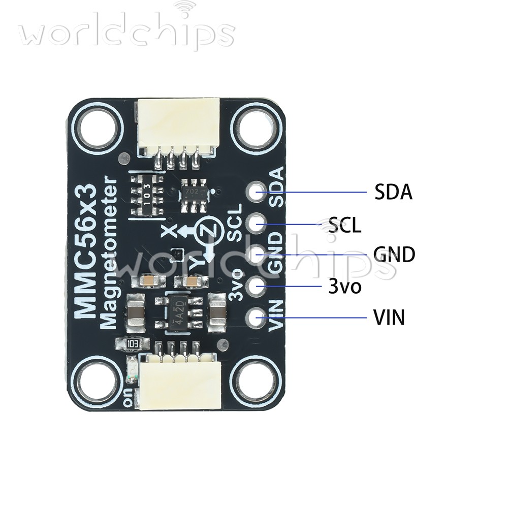 MMC5603 Three-axis Magnetometer Module Compatible with STEMMA QT/Qwiic interface