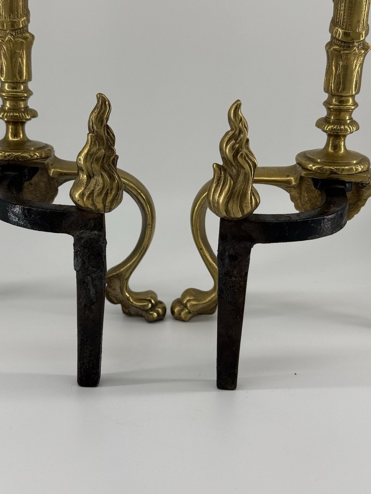 Vintage Flame Torch Andiron Set