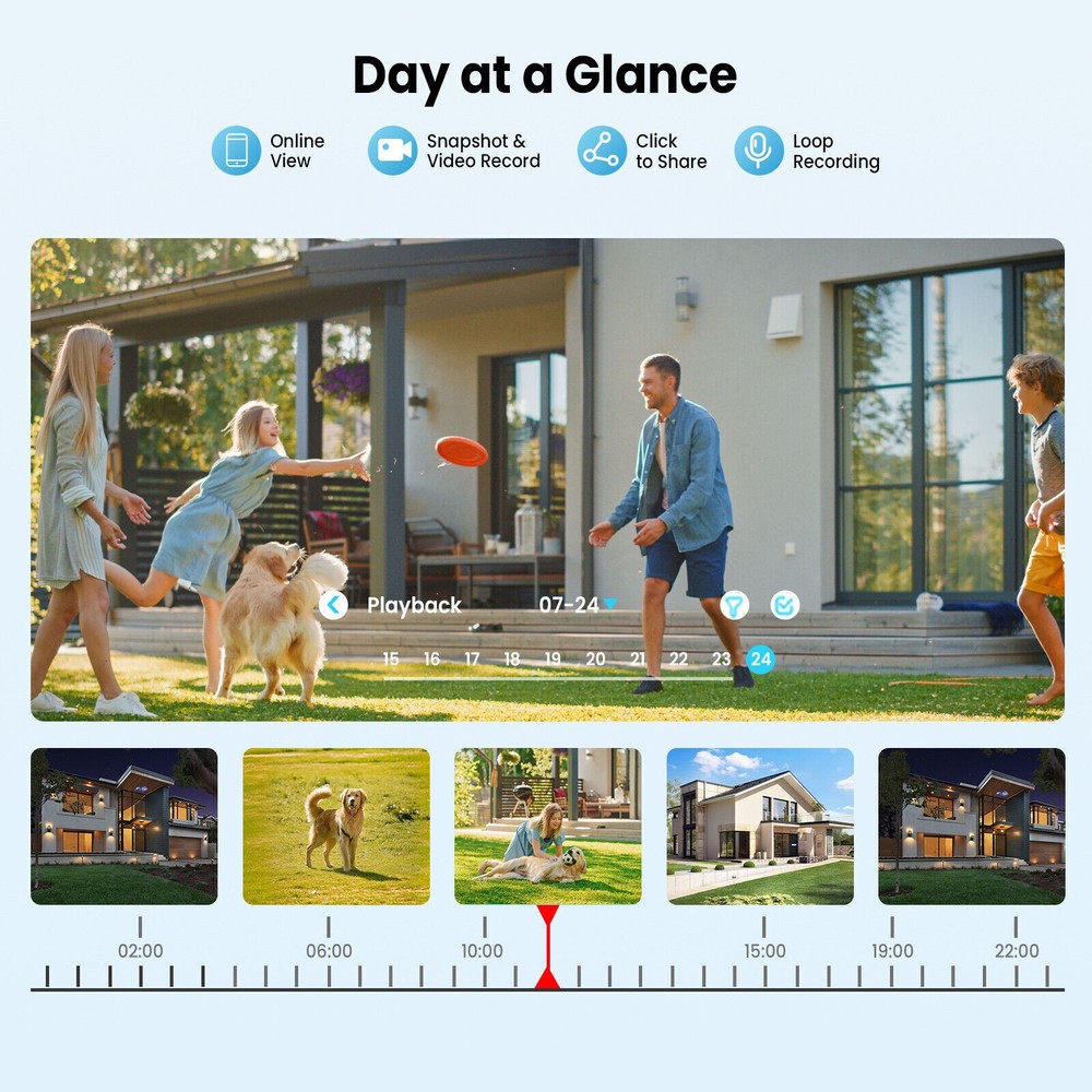 ARCCTV Solar Battery Powered Wireless Security Camera System Outdoor Audio Wifi