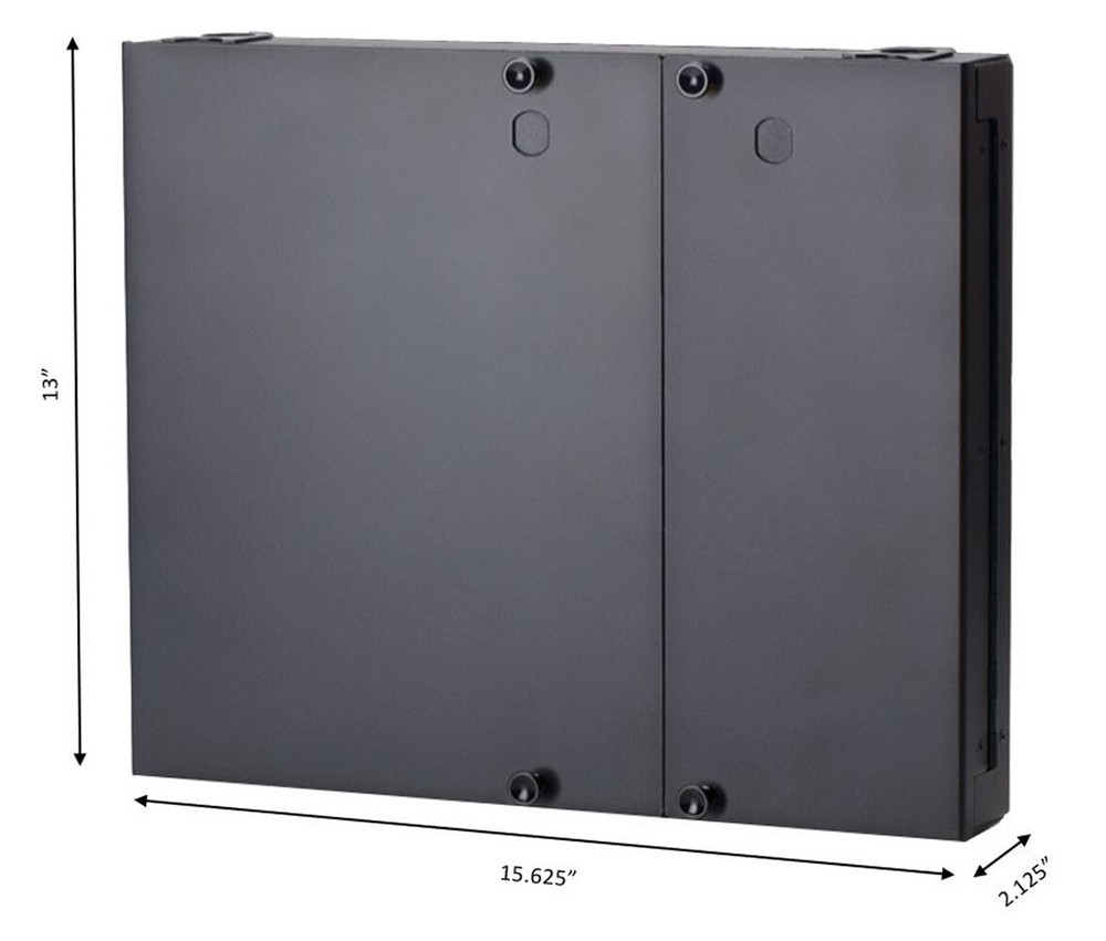 12 Fiber Dual Door Wall Mount w/ 12 ST Adapters, Patch Only Singlemode/Multimode