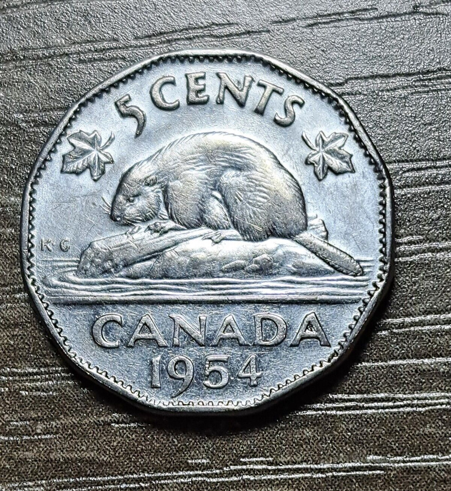 1954 CANADA 5 CENTS NICKEL