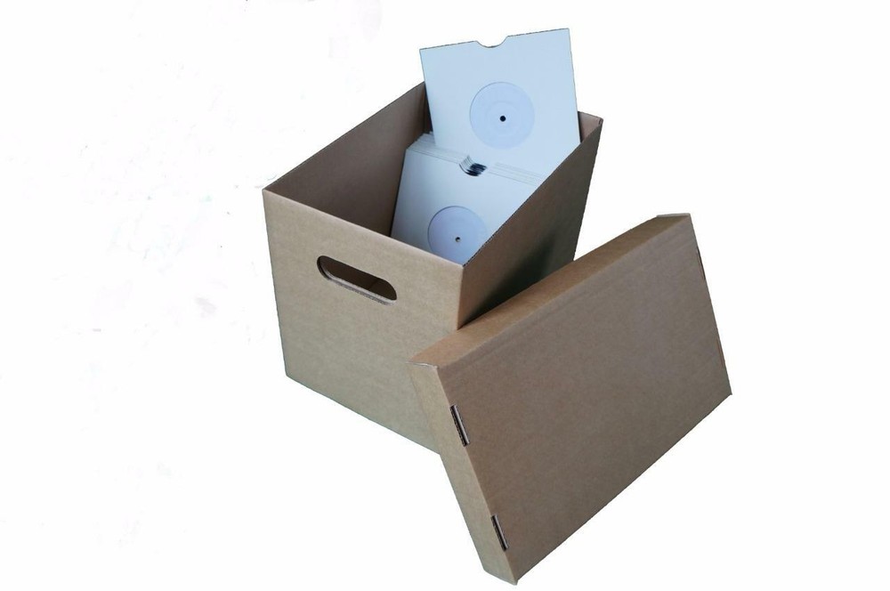 Vinyl Record Storage Box for 7" Singles includes lid 3 pack