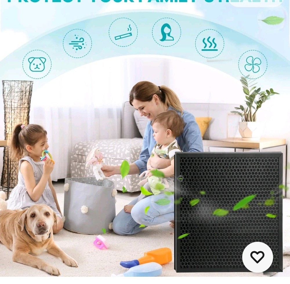 HEPA 500 Air Scrubber Active Carbon Filter Replacement Set for Compatible (2 Pk)
