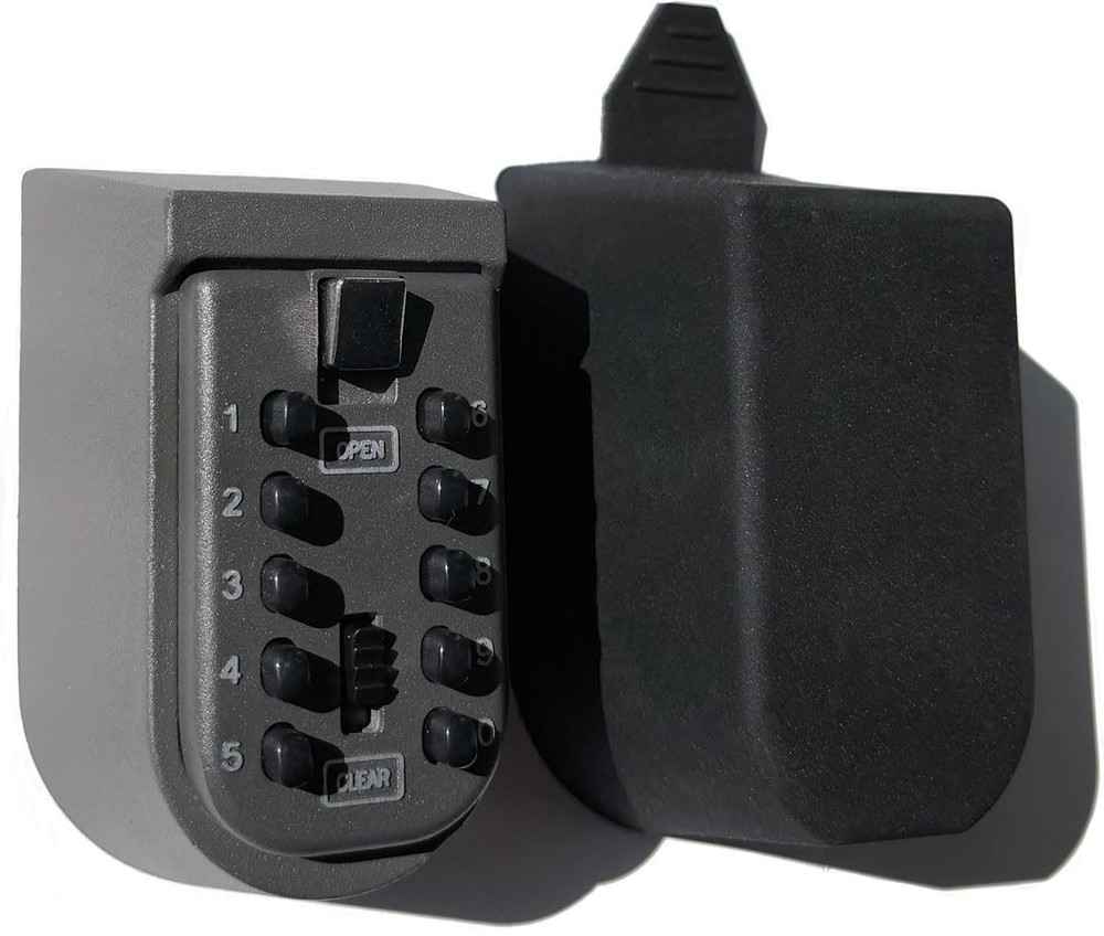 Key Lock Box for Outside Wall Mount, Waterproof Spare Key Storage Box, 10-dig...
