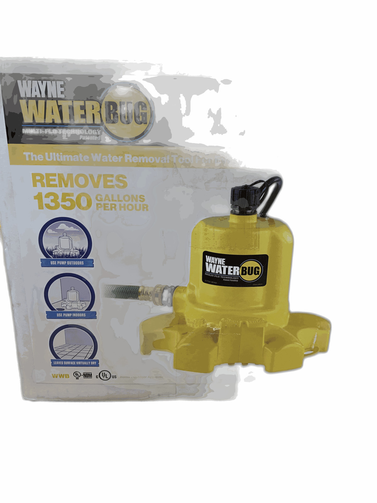 Wayne 1/6 HP WaterBUG Submersible Utility Pump with Multi-Flo Technology