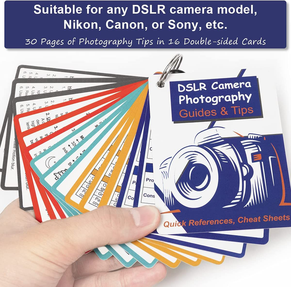 DSLR Cheat Sheet Cards for Camera - Quick Reference Cards Photography Guides