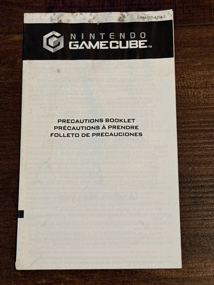 Precautions Booklet Nintendo Gamecube Instruction Manual Only
