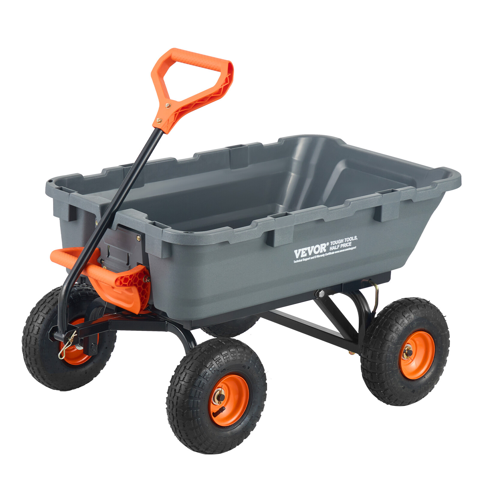 VEVOR Poly Garden Dump Cart Heavy-duty Yard Carts and Wagons 800 lbs 10" Tires