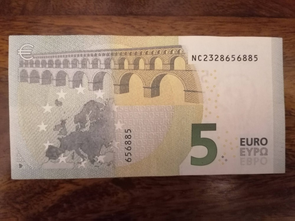 VERY RARE (2013) 5 EURO BANKNOTE ERROR AUSTRIA (C. LANGARD) MISSING SILVER STRIP
