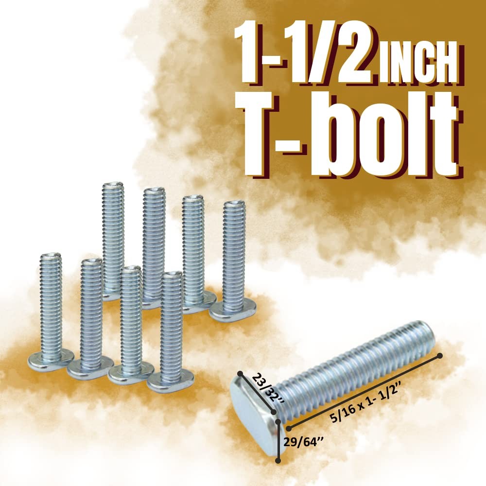 T-Track Knob Kit with Threaded Through 5/16-18 Knobs T-Bolts and Washers for ...