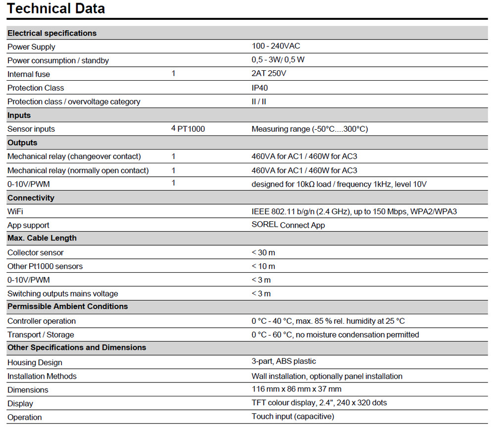 SOREL Solar Hot Water Heater Temp Difference Controller TDC Smart Compact WiFi