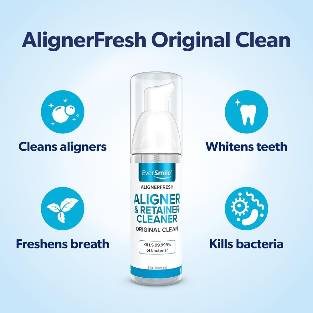 AlignerFresh Clean Foam - Mint Cleaner for Invisalign & Retainers