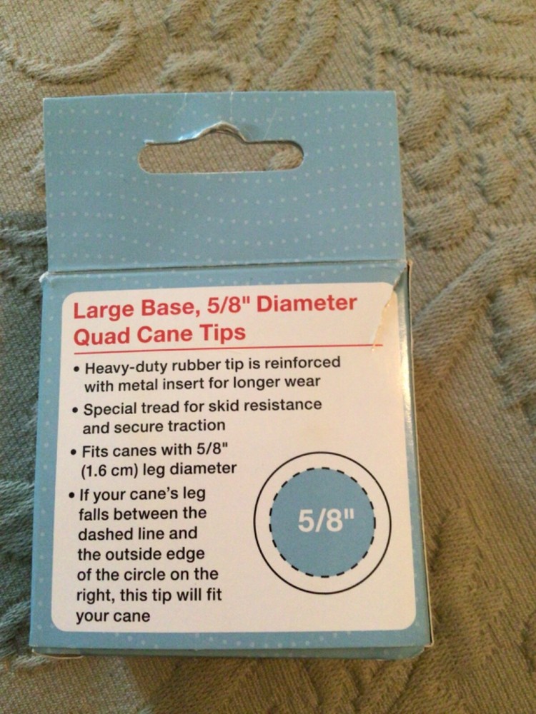 4 Pack Quad Cane Tips 5/8 Inch Heavy Duty Walking Cane Rubber Tips Replacements