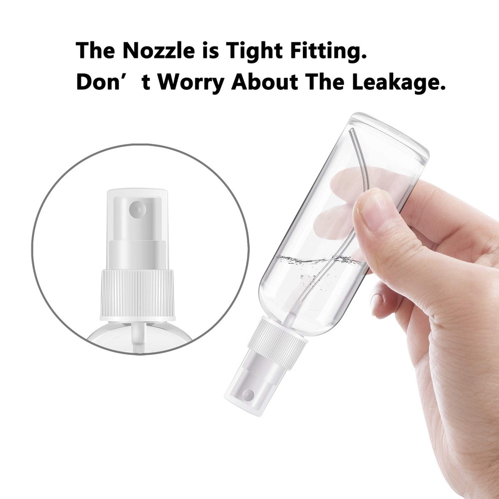 2 Pack 2oz Refillable Spray Bottles Clear Mini Atomizer for Travel & Perfume